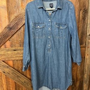 GAP denim button up t-shirt style dress size Large